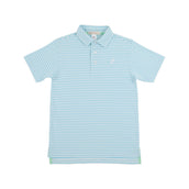 Prim and Proper Polo Brookline Blue Stripe/Worth Ave White