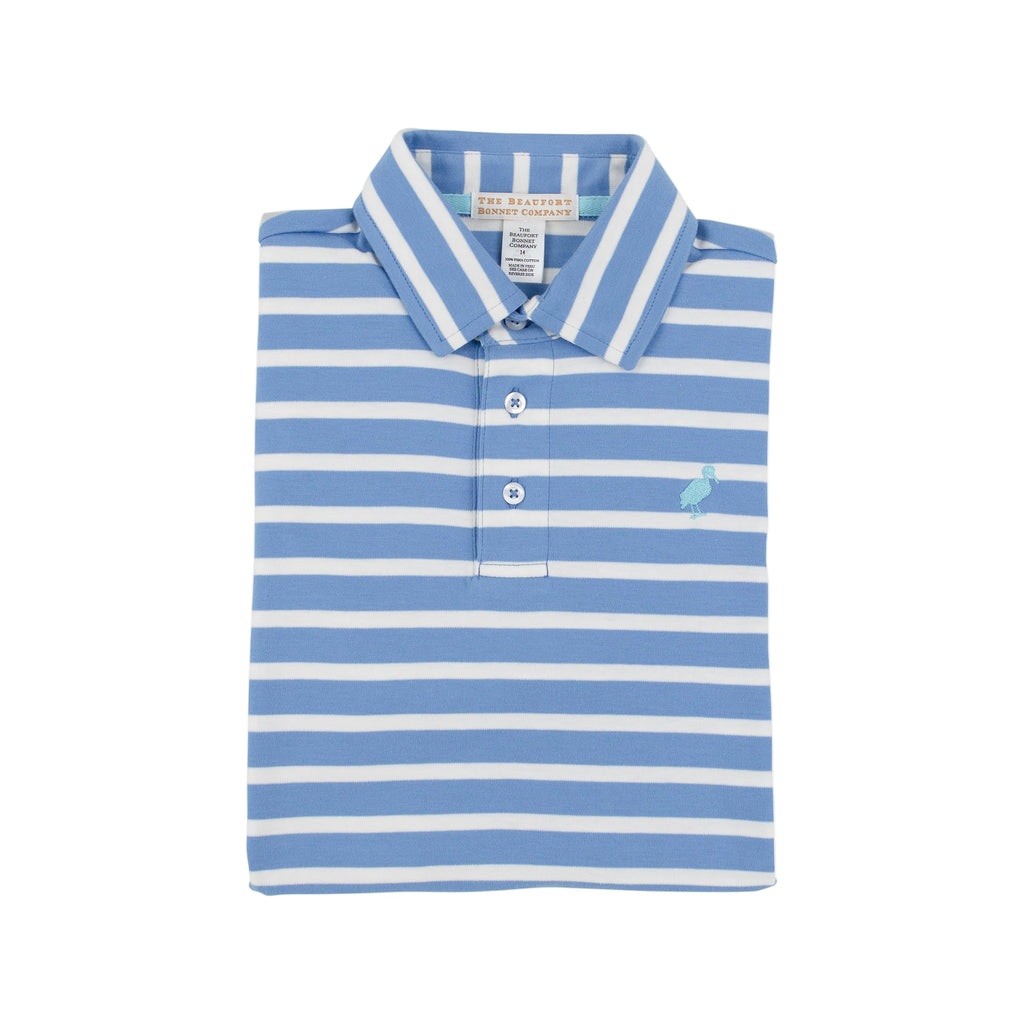 Prim and Proper Polo Barbado Blue Stripe Bellhaven Blue