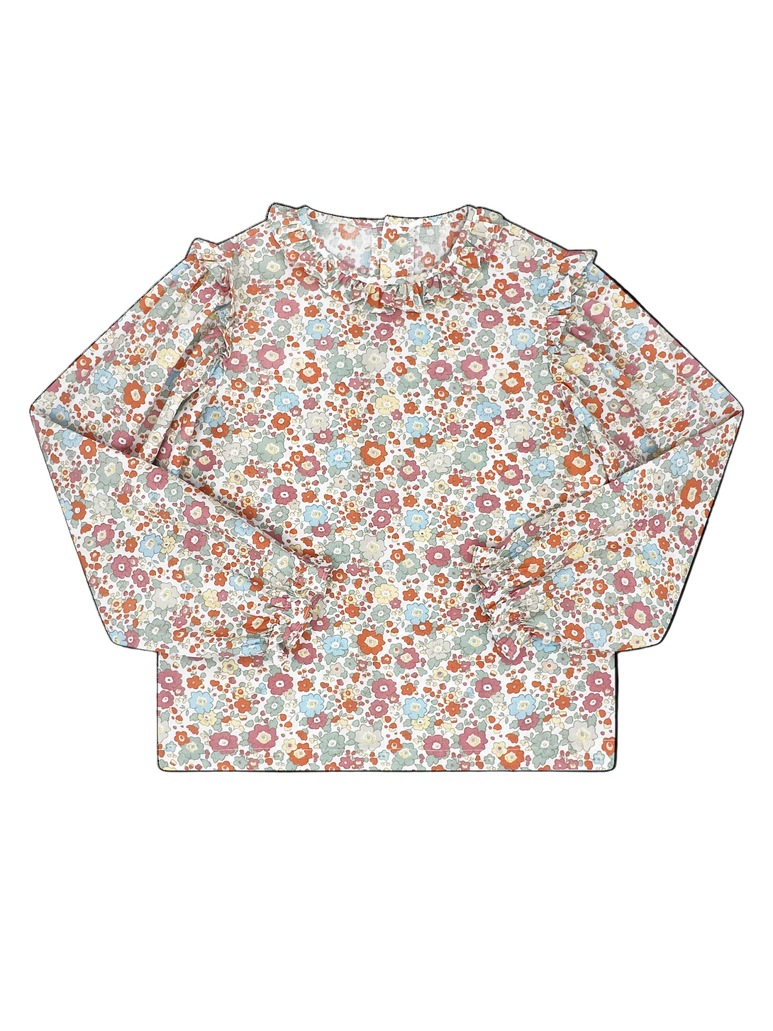 Evelyn Blouse Long Sleeve - Whimsy Blooms Woven
