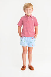 Prim and Proper Polo Short Sleeve Pima in Sumner County Stripe