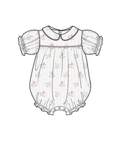 Vintage Rocking Horse - Pink Classic Puff Sleeve Baby Doll Bubble