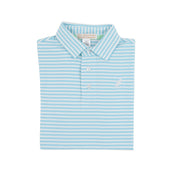 Prim and Proper Polo Brookline Blue Stripe/Worth Ave White