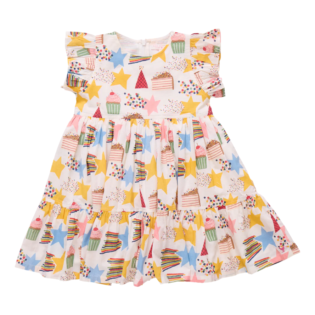 Girls Jennifer Dress - Birthday Star