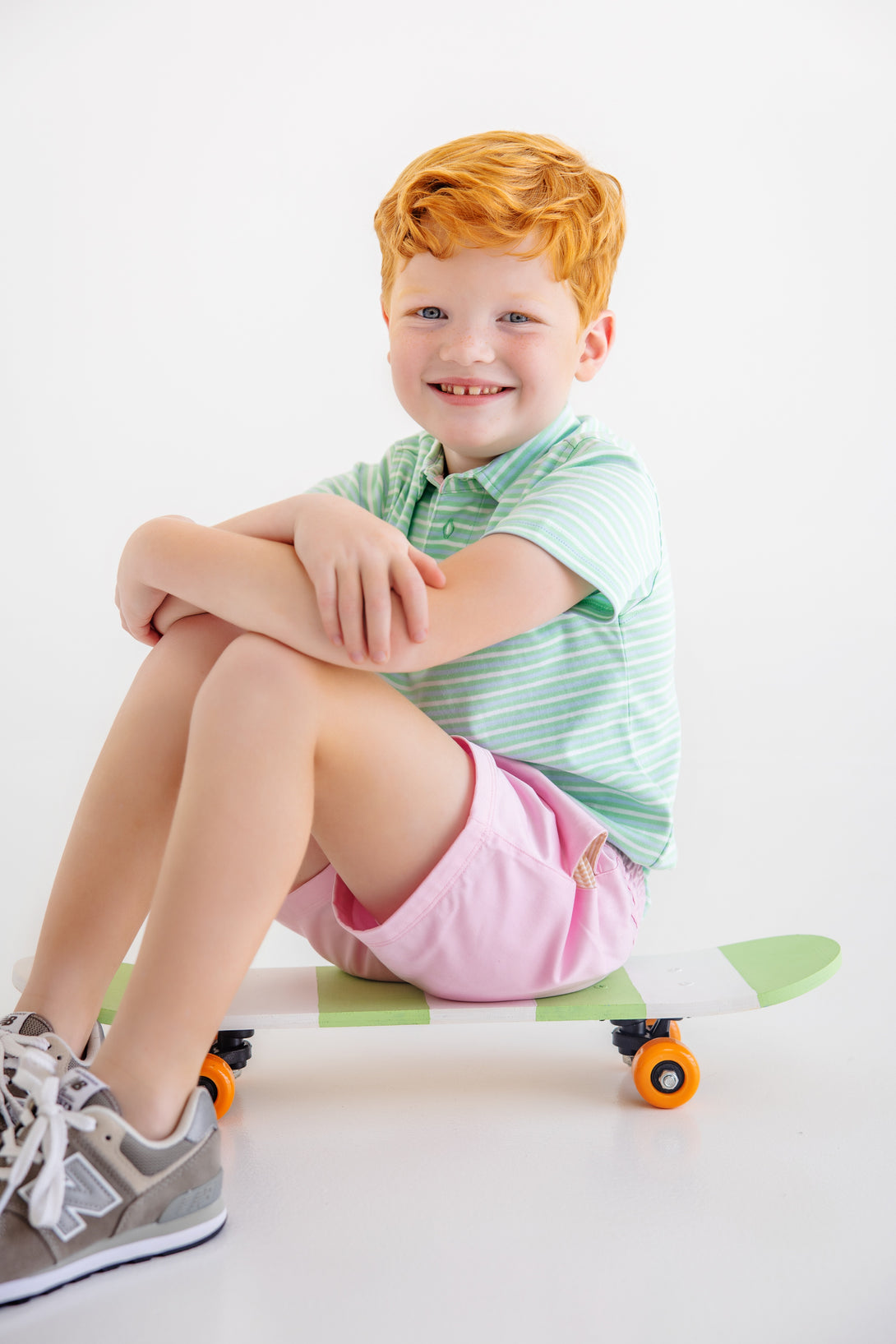 Prim and Proper Polo Sumner County Stripe Grace Bay Green Multicolor