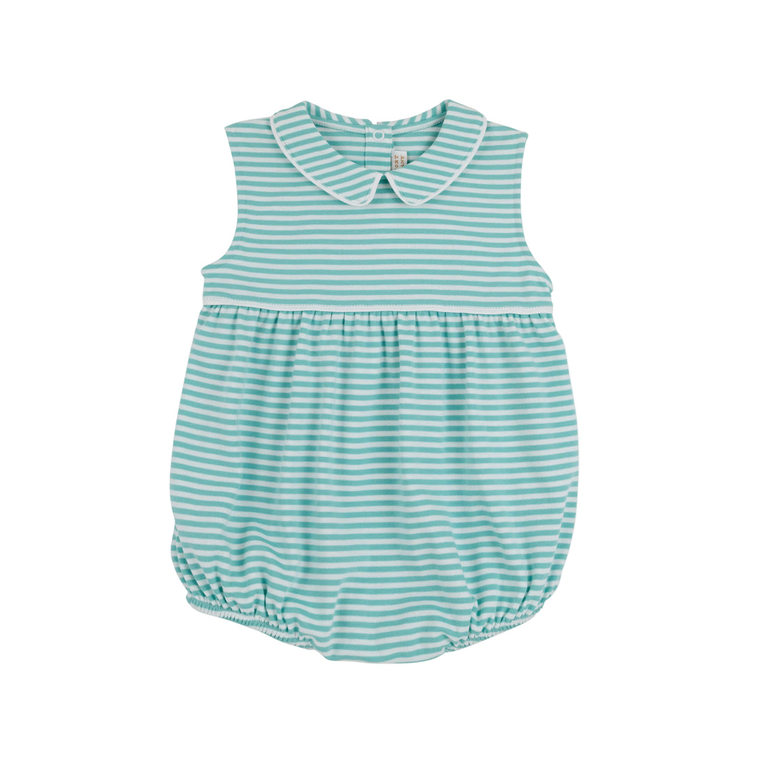 Sleeveless Bradford Bubble Turks Teal Stripe/Worth Ave White