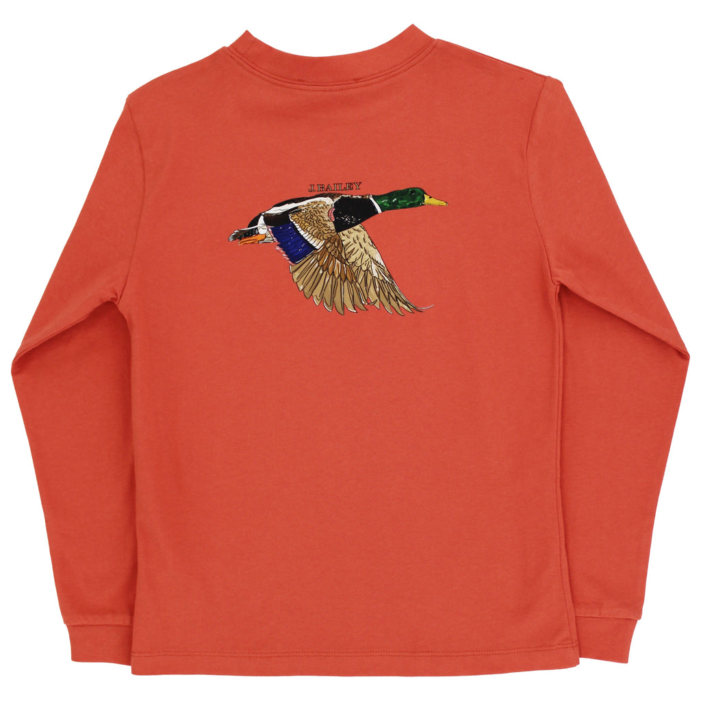 Long Sleeve Logo Tee - Mallard/Rust PRE-ORDER