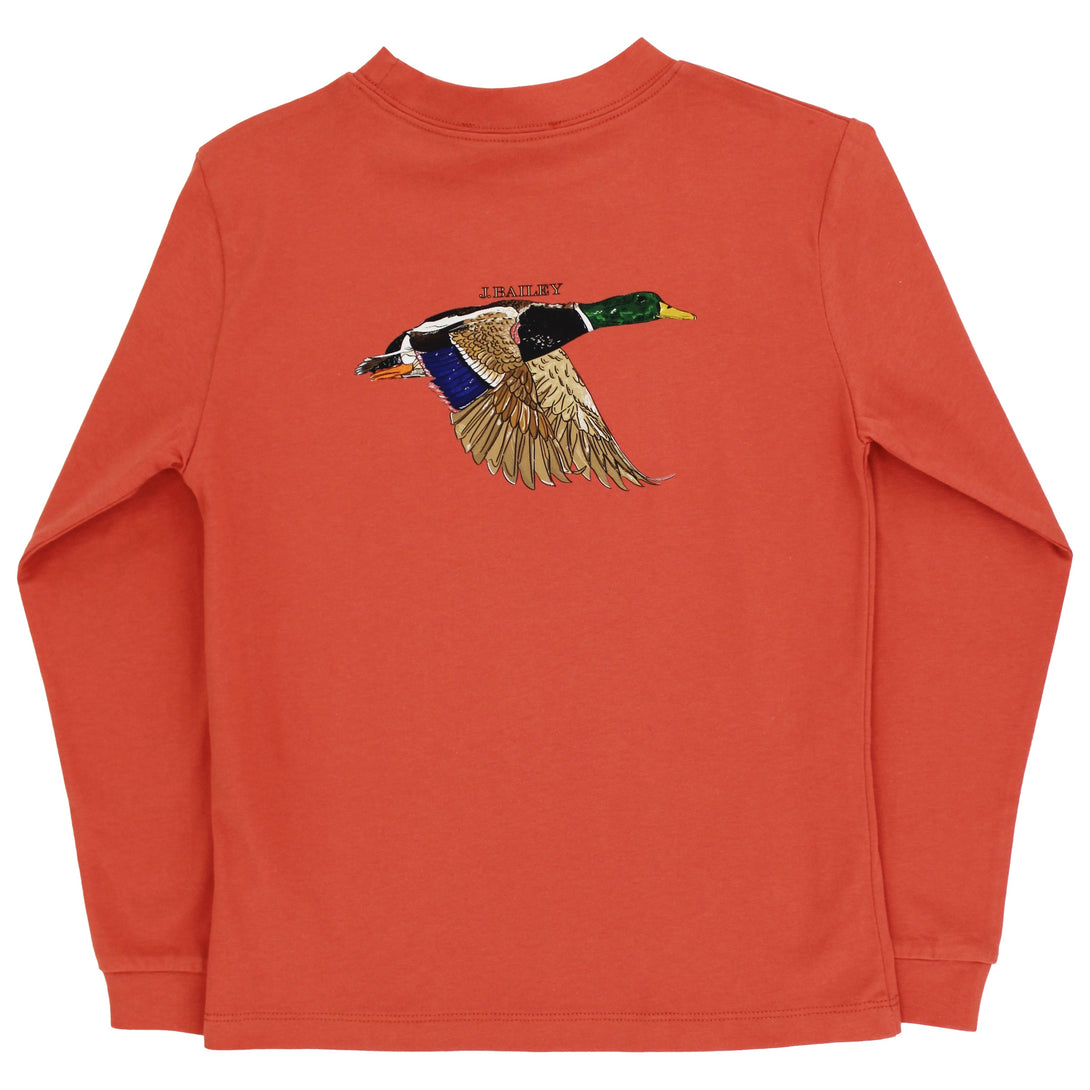 Long Sleeve Logo Tee - Mallard/Rust PRE-ORDER