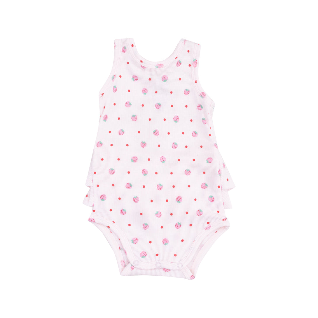 Strawberry Swiss Dot Ruffle Bubble PRE-ORDER