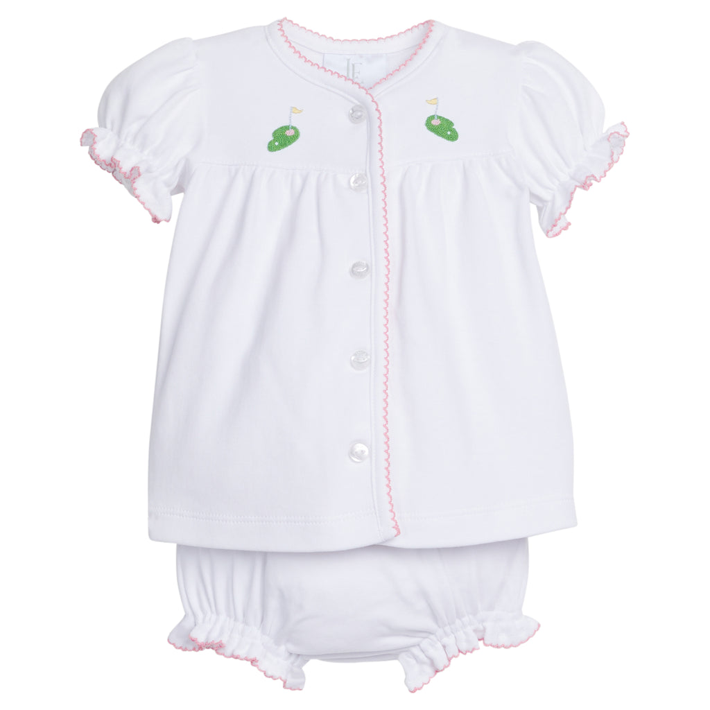 Pinpoint Layette Knit Set Pink Golf