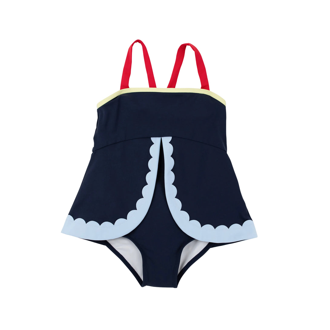 Stratford Scallop Swimsuit Nantucket Navy/Richmond Red