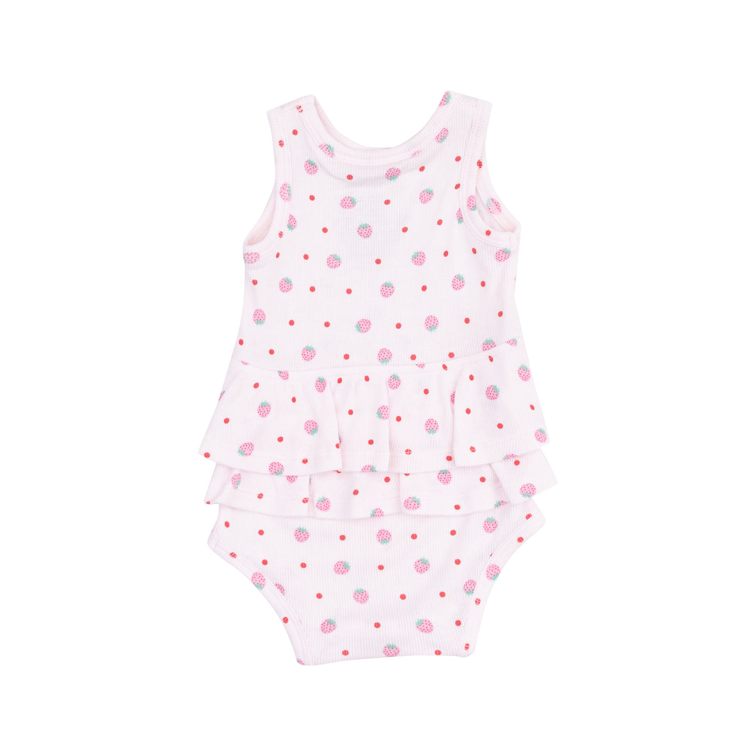 Strawberry Swiss Dot Ruffle Bubble PRE-ORDER