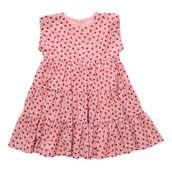 Girls Peachy Dress - Pink Tiny Roses