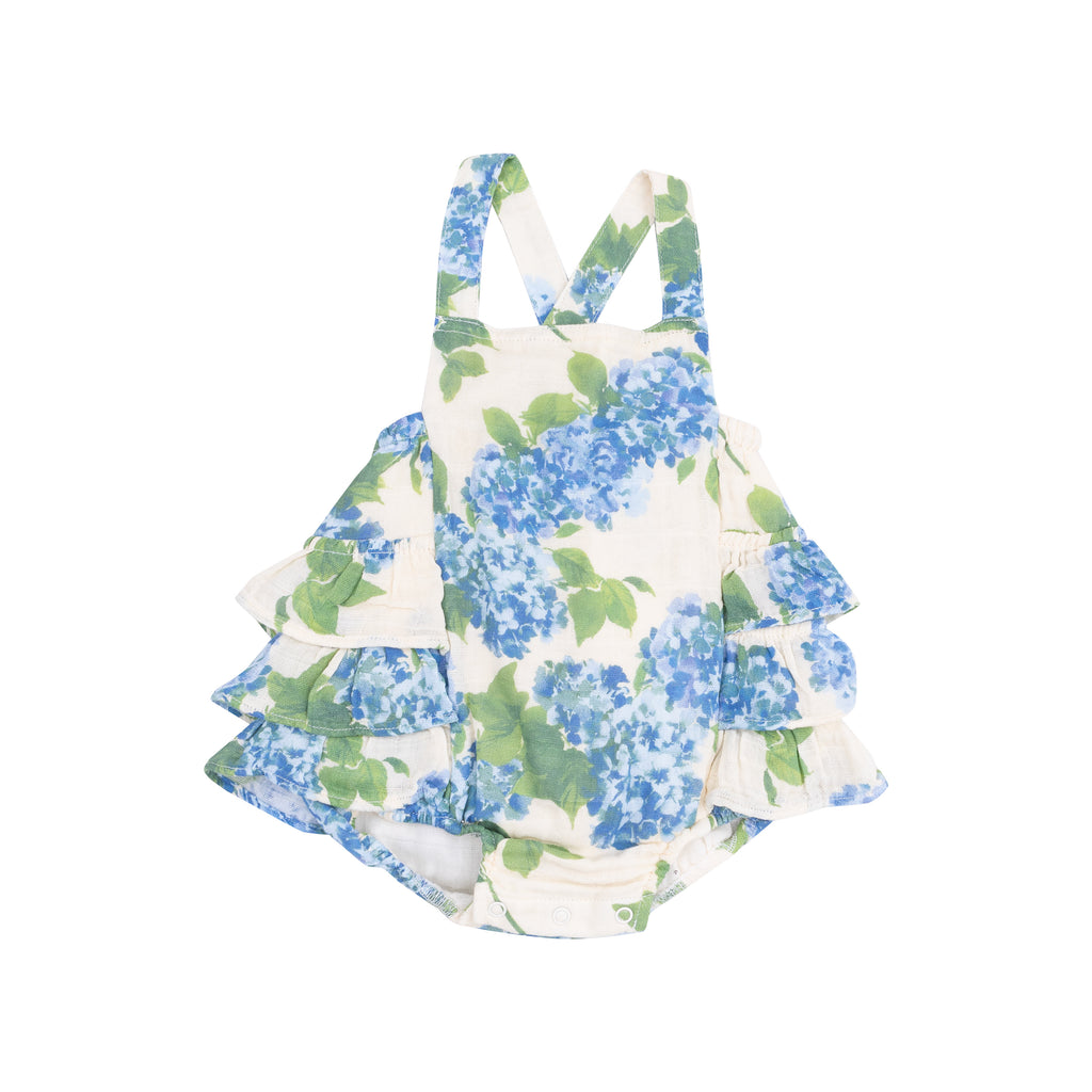 Watercolor Hydrangea Ruffle Sunsuit PRE-ORDER