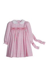 Smocked Natalie Dress - Pink Vinings