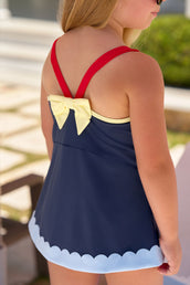 Stratford Scallop Swimsuit Nantucket Navy/Richmond Red
