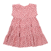 Girls Peachy Dress - Pink Tiny Roses