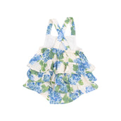 Watercolor Hydrangea Ruffle Sunsuit PRE-ORDER