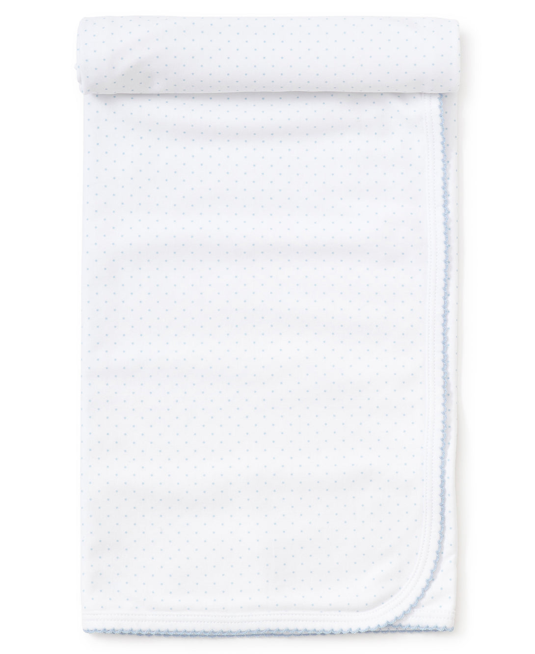 New Kissy Dots Print Blanket - White and Blue