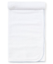 New Kissy Dots Print Blanket - White and Blue