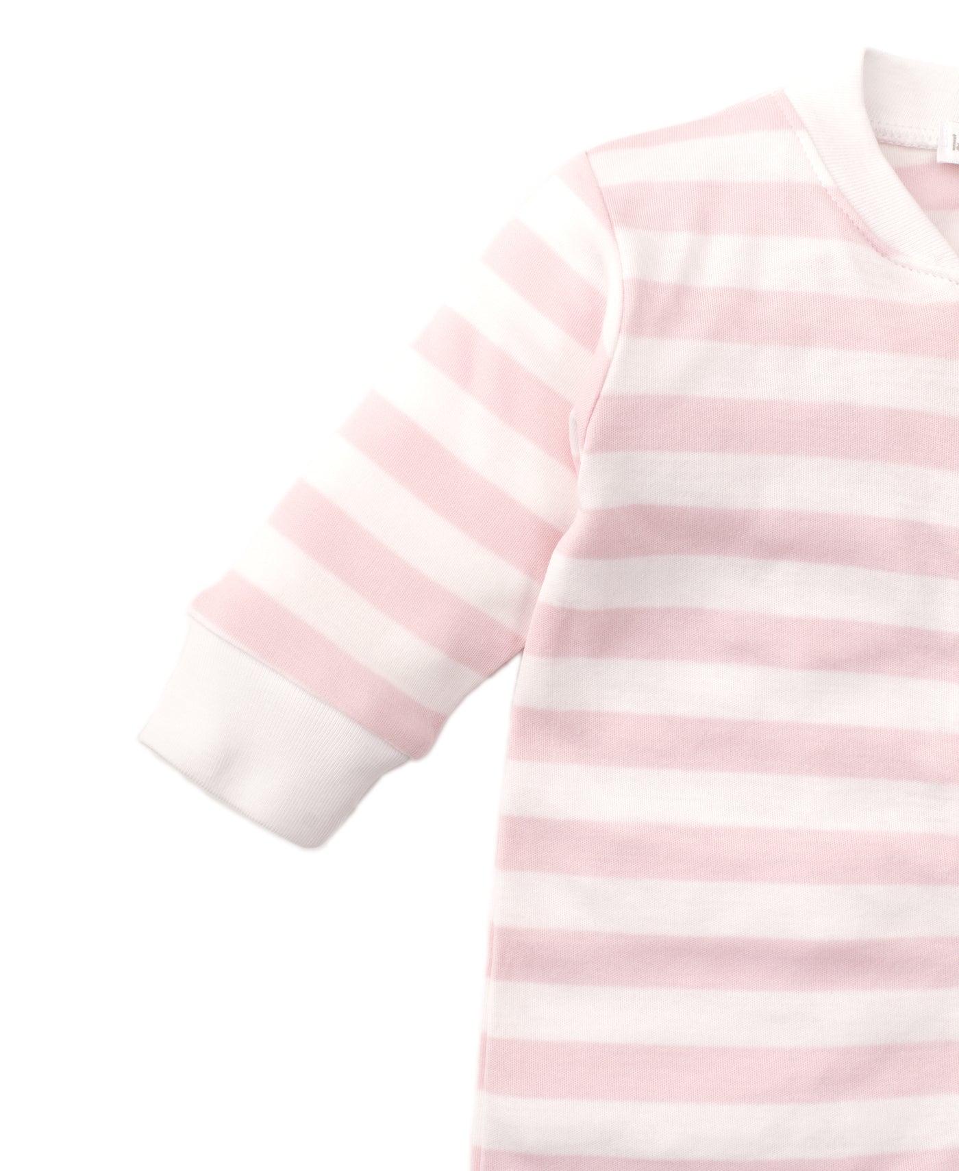 Broad Stripe Zippered Footie - Pink