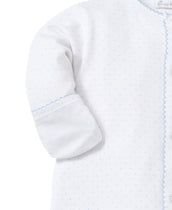 White/Blue New Kissy Dots Print Converter Gown