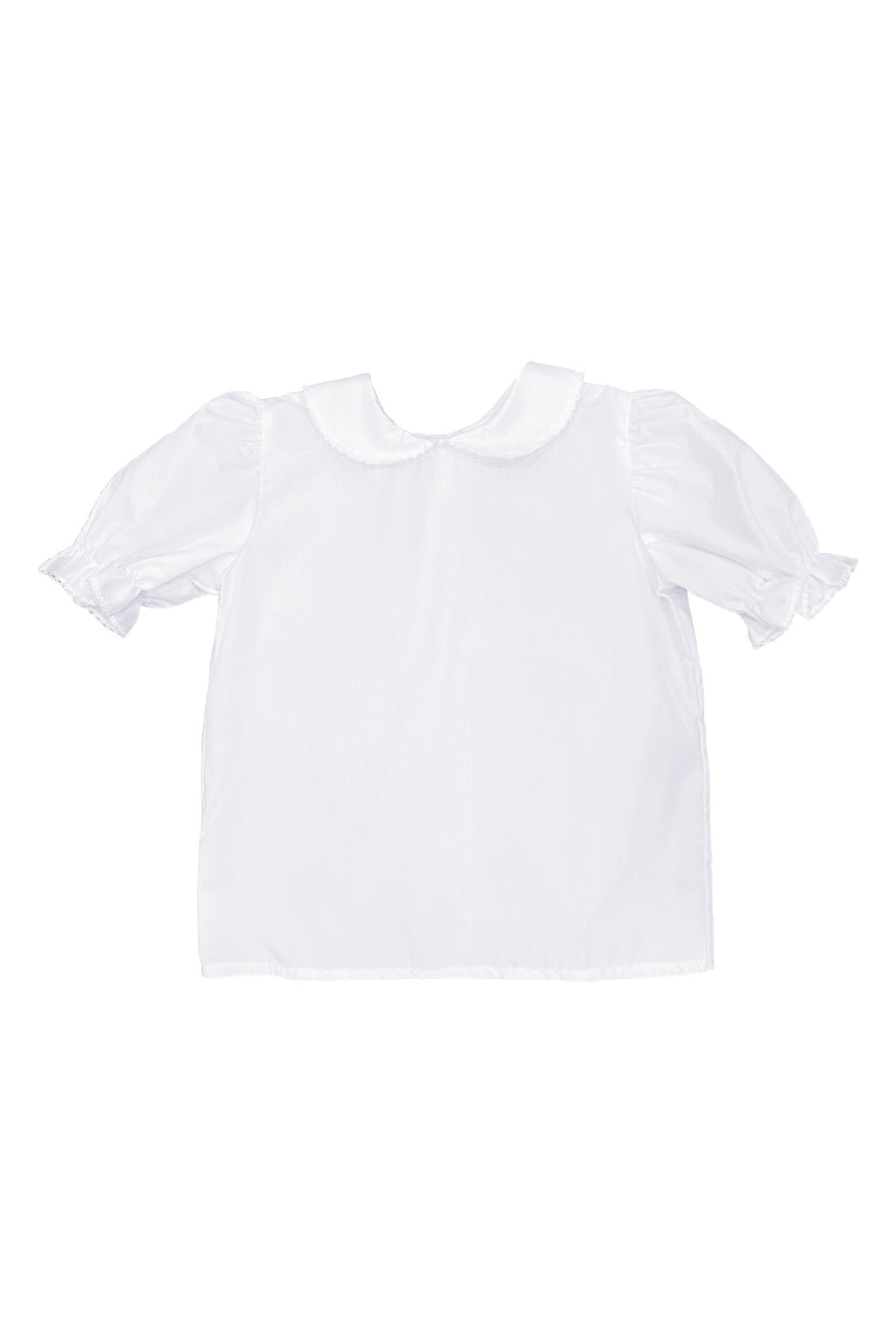 Girl Short Sleeve Peter Pan Collar Woven Shirt