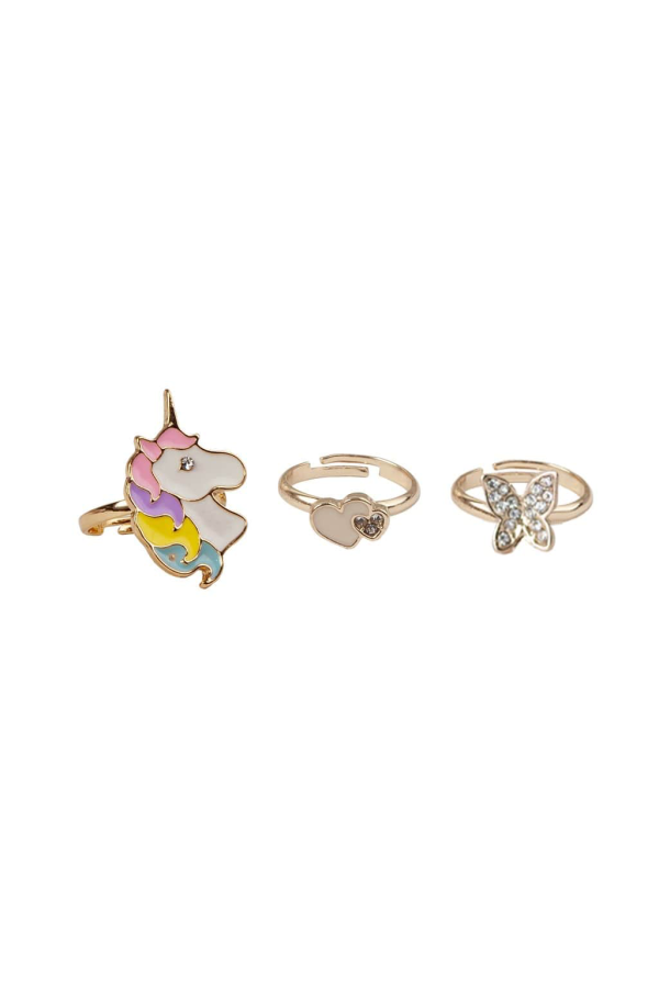 Boutique Butterfly and Unicorn Ring Set