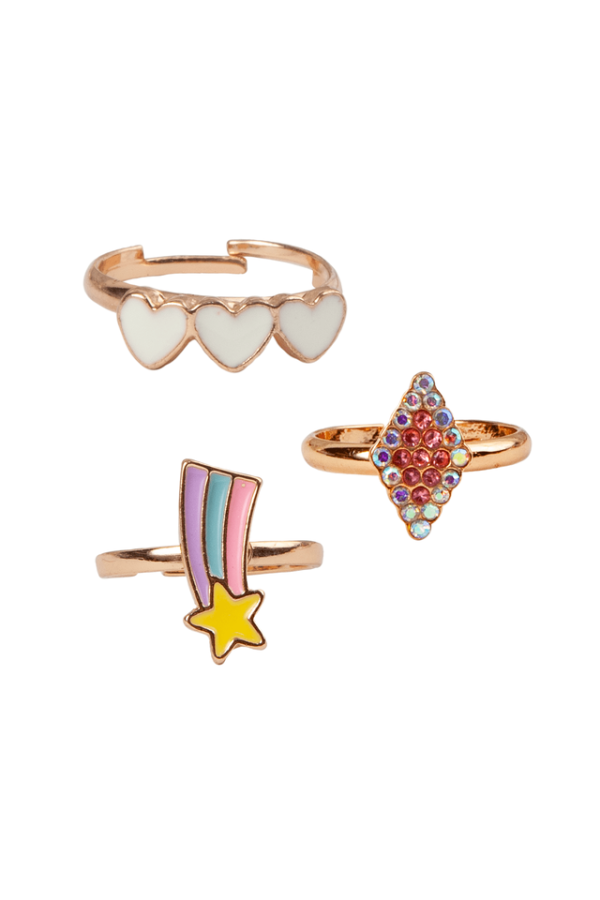 Boutique Heart Stars Ring Set