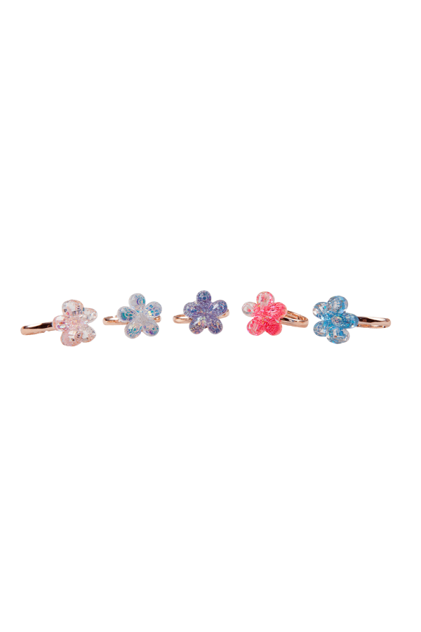 Boutique Shimmer Flower Ring Set