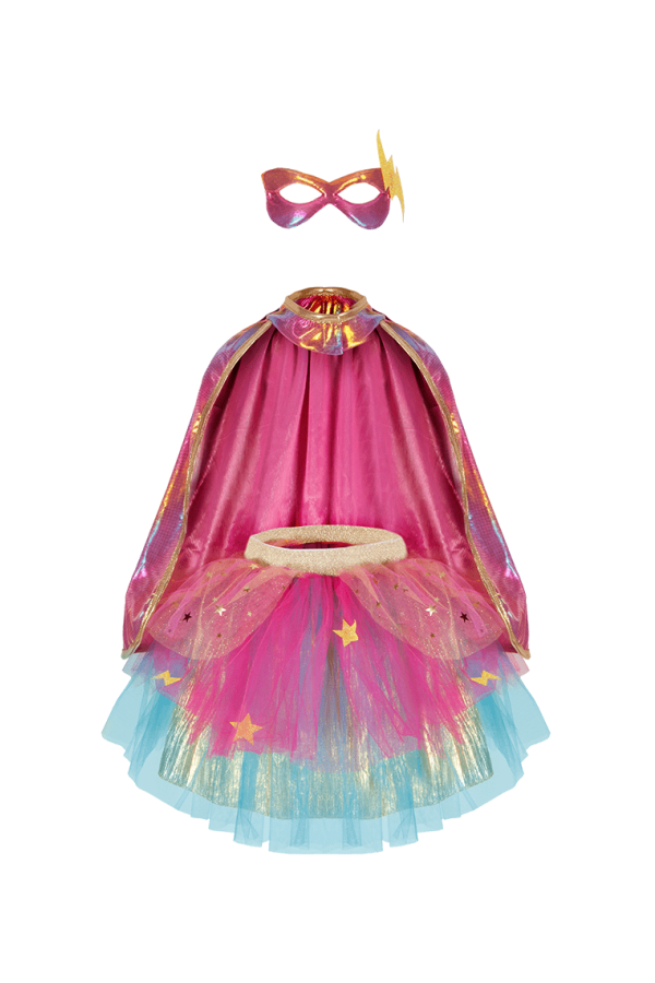 Super-Duper Tutu/Cape/Mask - Pink and Gold