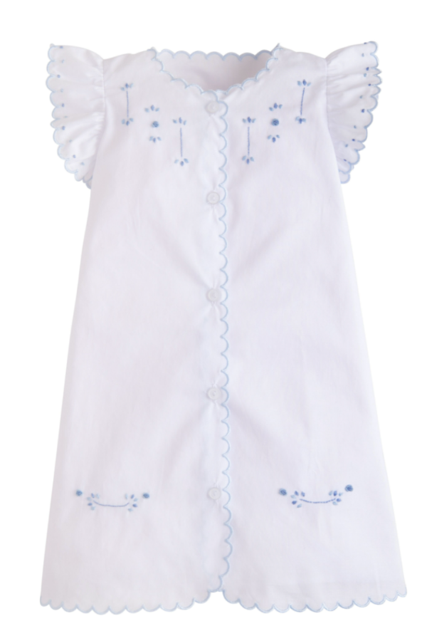Blue Embroidered Tea Gown