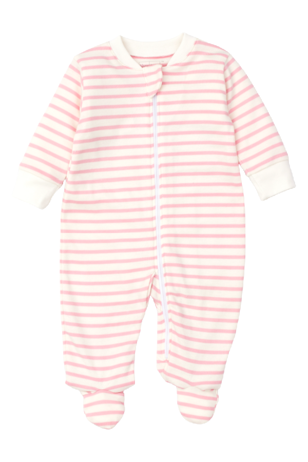 Basic Pink Stripe Footie