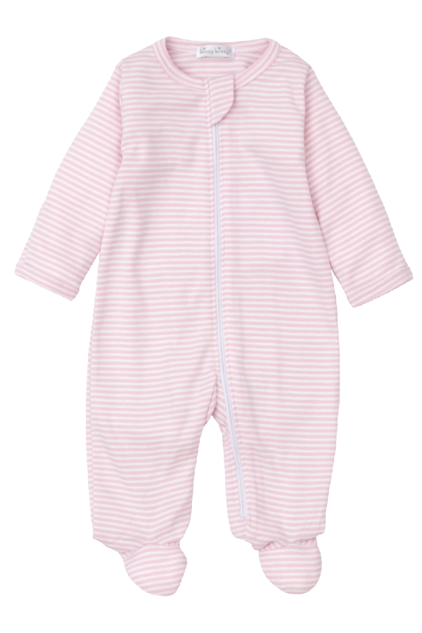 Classic Pink Stripe Footie