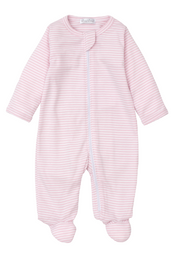 Classic Pink Stripe Footie