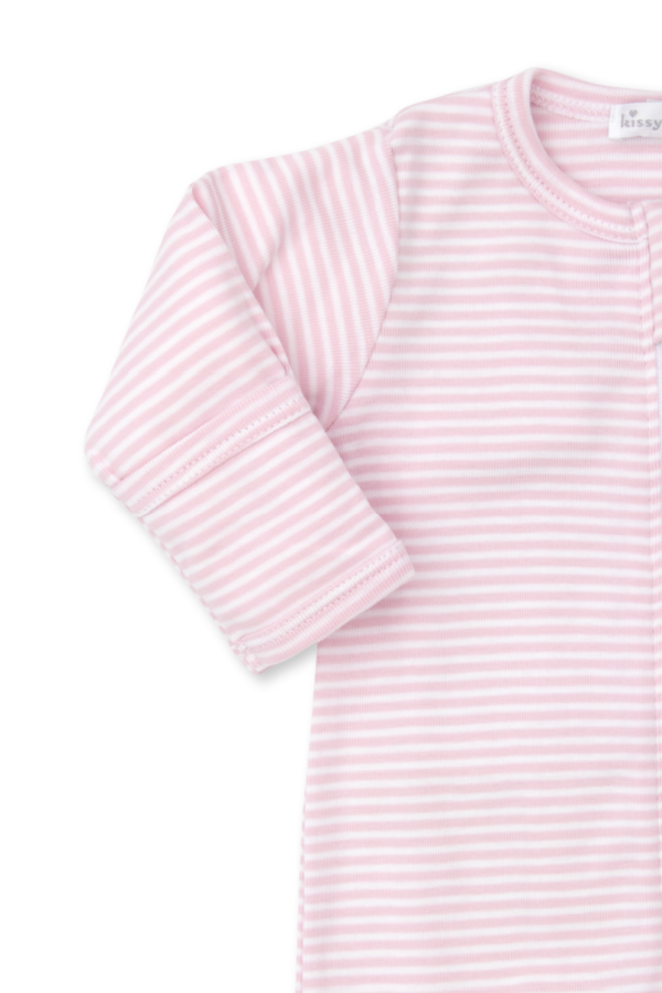 Classic Pink Stripe Footie