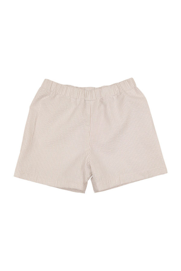 Shelton Shorts Keeneland Khaki Seersucker