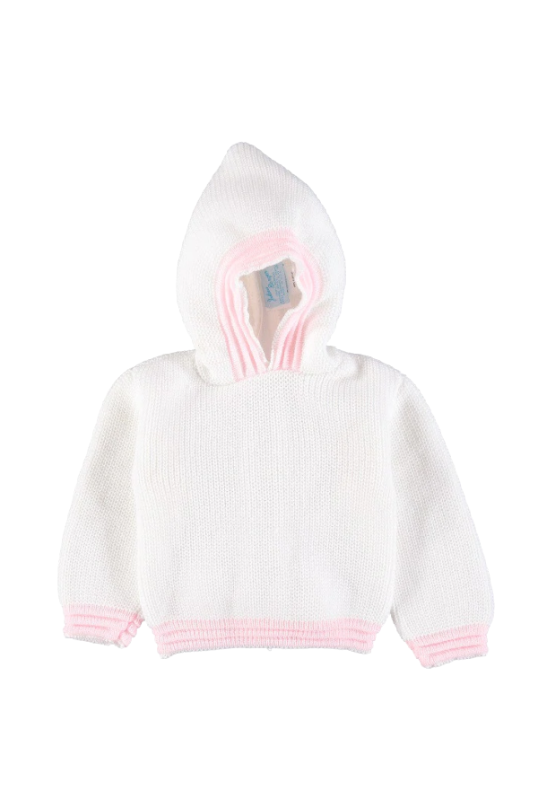 Zip Back Hoodie - Pink Trim