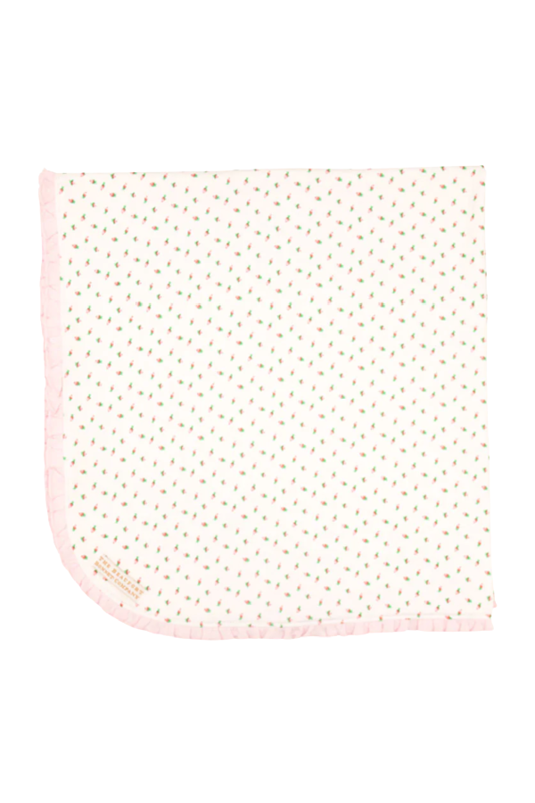 Baby Buggy Blanket - Port Royal Rosebud with Palm Beach Pink
