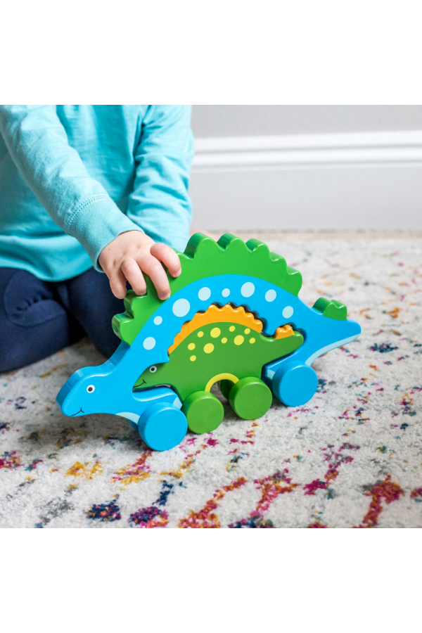 Big and Little Stegosaurus Push Toy