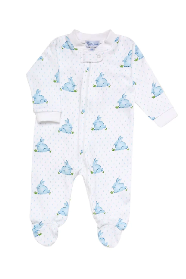 Blue Bunny Baby Zipper Footie