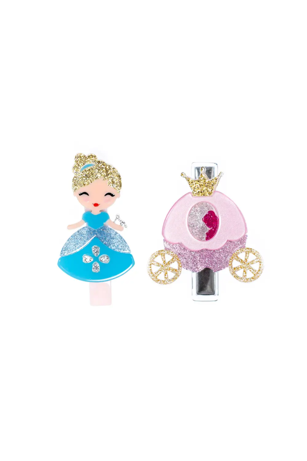 Cute Doll Blue Dress and Carriage Alligator Clip