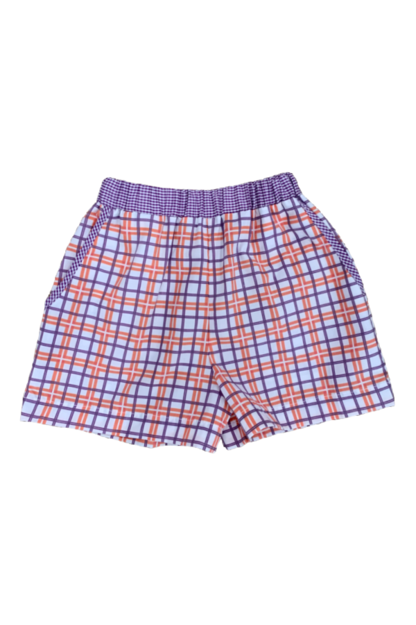 Andy Orange and Purple Plaid Shorts