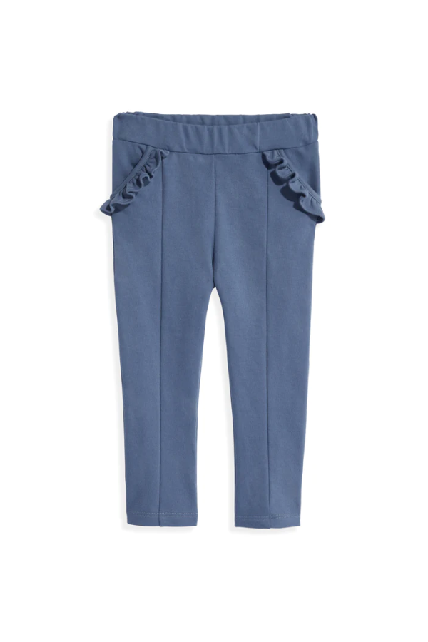 Ruffle Pocket Legging - Steel Blue