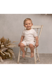 Boys Pointelle Knit Set - Ivory