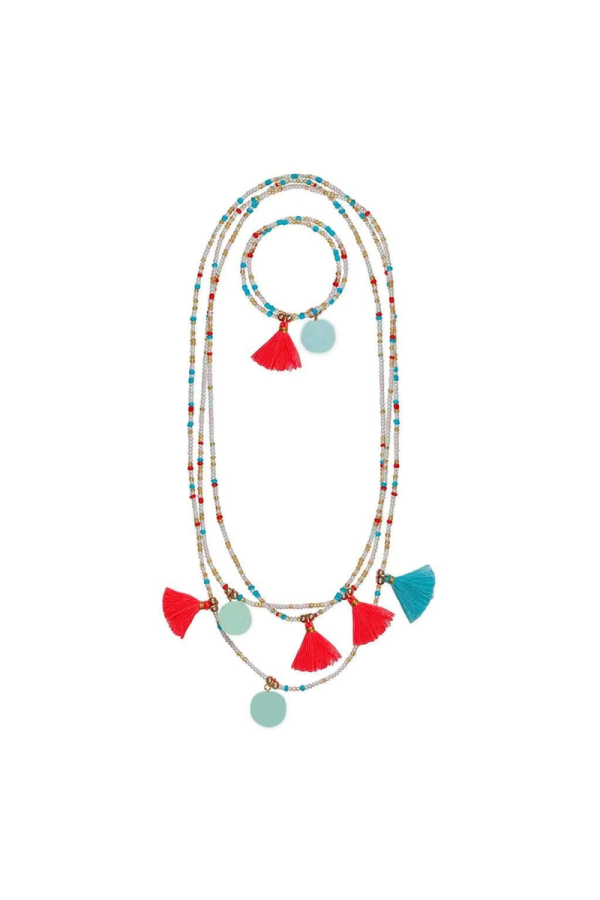 Fantastic Tassel Necklace and Bracelet Set