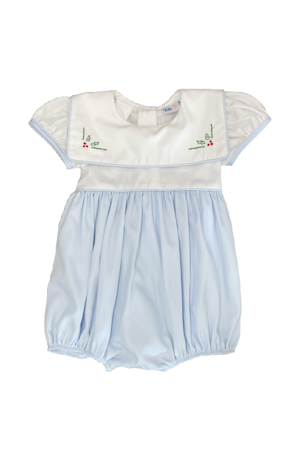 Rosie Blue Holly Embroidered Bubble
