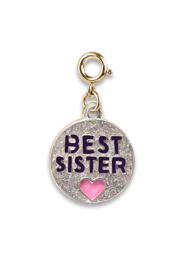 Charm It Gold Glitter Best Sister Charm