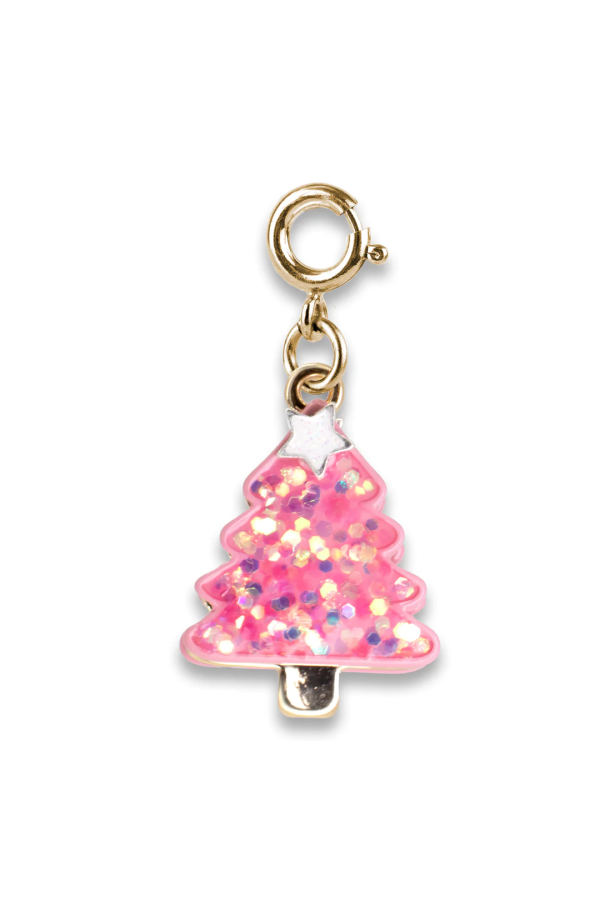 Charm It Gold Pink Christmas Tree Charm