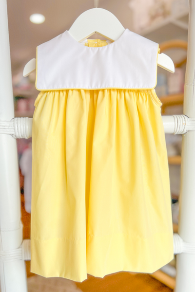 Sleeveless Square Bib Dress in Yellow