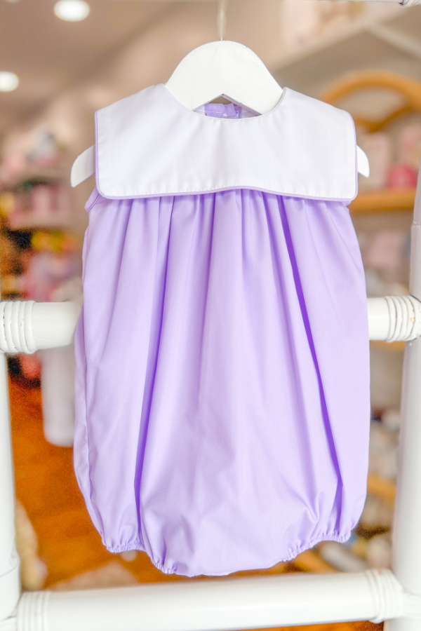 Sleeveless Square Bib Girl Bubble in Lavender